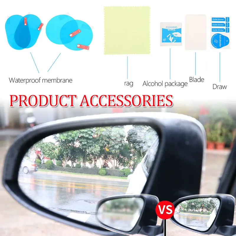 

2 Pcs/lot Waterproof Car Stickers Window Clear Film Car Rearview Mirror Protective Film Anti Fog Water Car Sticker