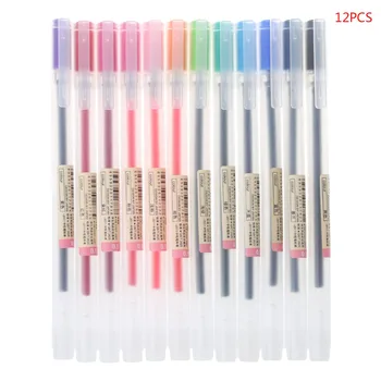 

12Pcs Candy Color Gel Ink Pen Maker Pens School Supplies Draw Colored Pens Student Gift 0.5mm