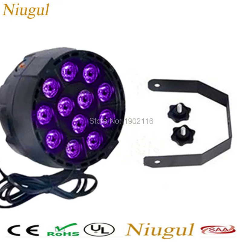 

Niugul 12x3W LEDs Sound Active Purple LED Stage Par Light/Violet LED Spotlight For Disco DJ Projector Machine Home Party Lamp