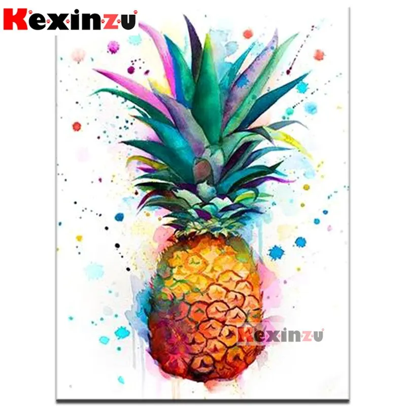 

Kexinzu 5d Full DIY Square Round Diamond Painting Cross Stitch Kit -pineapple- 3d Embroidery Mosaic Resin Home Decor Gift K0212
