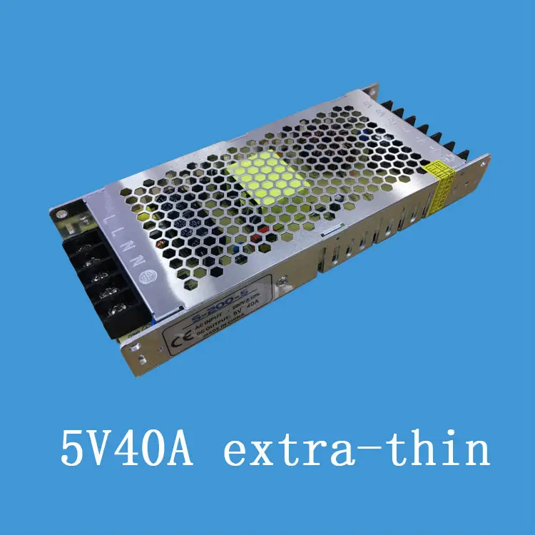 [Seven Neon]Free shipping new model high quality DC5V 40A 200W extral thin LED display switching power supply | Лампы и освещение