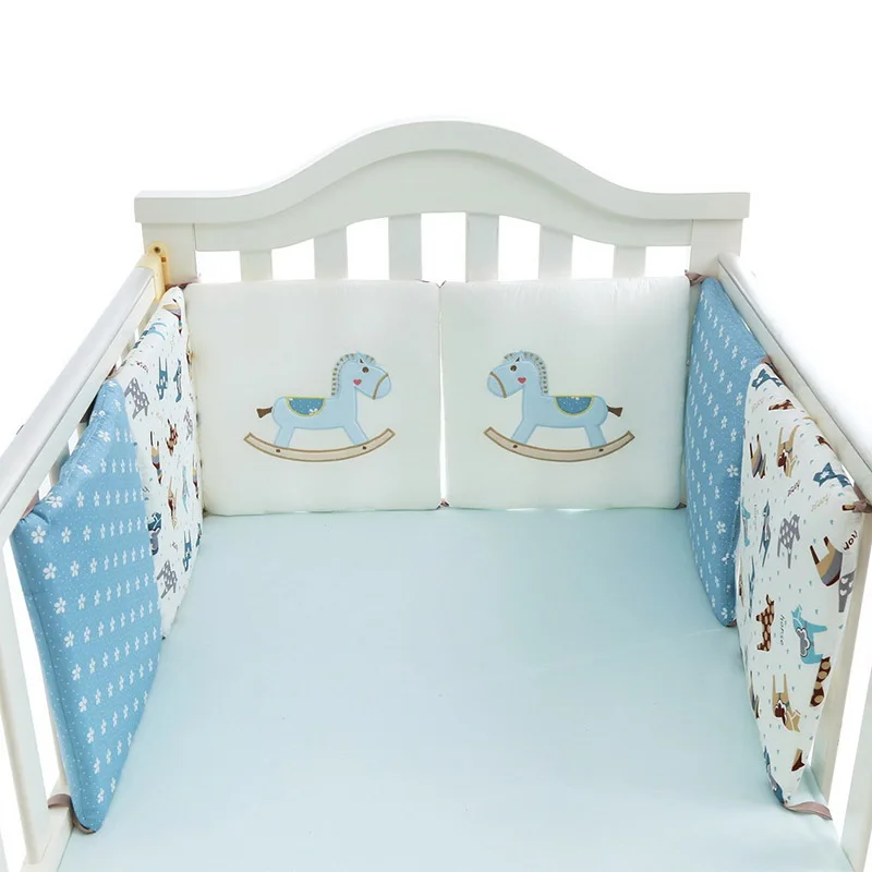 6 шт./партия, хлопковая детская кровать, защитная кроватка, бамперы, детская кровать с рисунком, бампер, детская кроватка, безопасность, Комплект постельного белья для малышей