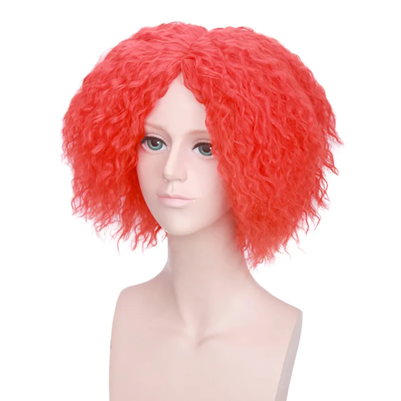 Алиса в стране чудес Mad Hatter оранжевый красный короткий кудрявый парик косплей костюм Таррант хайтоп термостойкие синтетические волосы парики