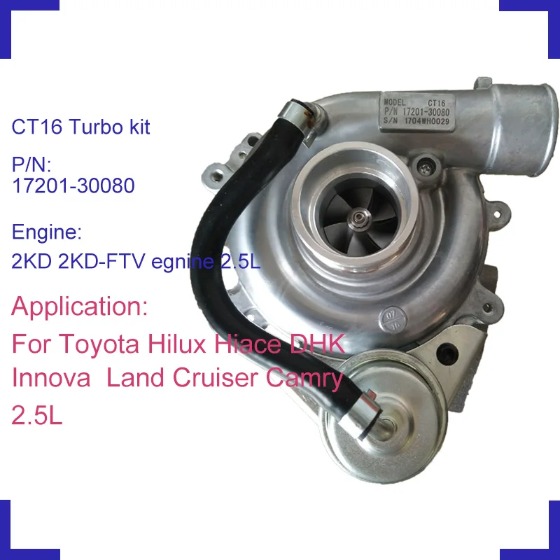 1720130080 Ct16 Water Full Turbo Charger Kit Turbocharger For Toyota Hiace Kdh Hilux Land