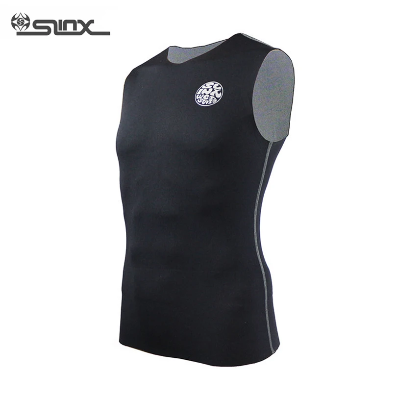 SLINX 1mm Neoprene Men Wetsuit Vest Sleeveless Black Surfing Diving