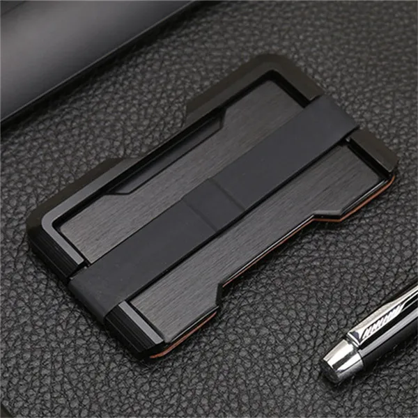 BISI GORO кошелек для карт алюминиевый сплав Бизнес кредитный держатель для карт Металл для мужчин и женщин высокое качество многофункциональное портмоне - Цвет: Black X-22