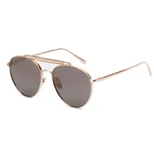 2017 Fashion Women Men Round Shaped Metal Frame Sunglasses Metallic Mirror Lens Glasses female Eyeglasses