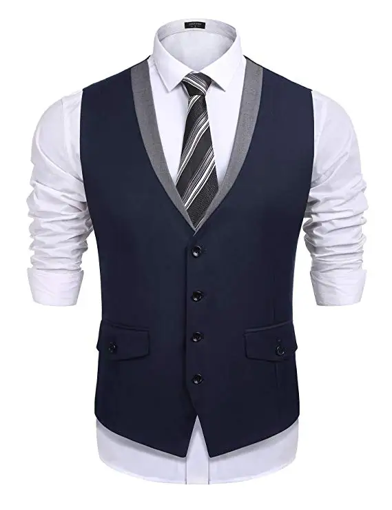 Изготовленные на заказ темно-синий мужской костюмные жилеты Slim Fit короткое пальто в формальном стиле для мужчин Свадебный костюм на выпускной карман с клапаном деловые жилеты для торжественных событий
