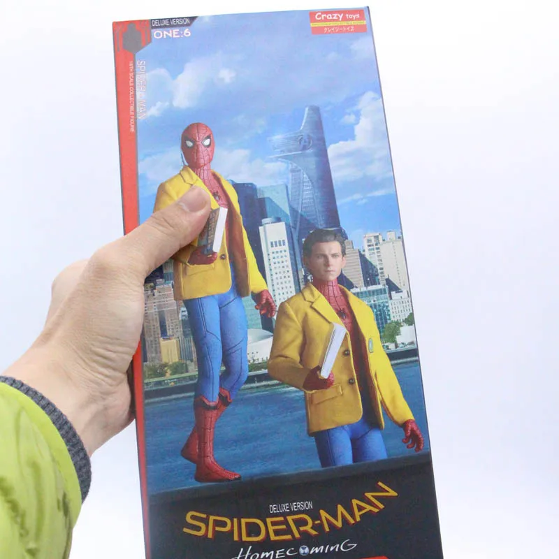 Vindo com Terno Estátua do Pvc Sinais Brinquedos Loucos Marvel Vingadores Spiderman Casa Figura Modelo Cabeça 25cm 2 4 Brinquedos e hobbies