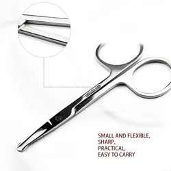 Tesoura de beleza para mulheres homens maquiagem aço inoxidável nariz tesoura de cabelo orelha aparadores faciais ferramentas corte mini bolso tesoura