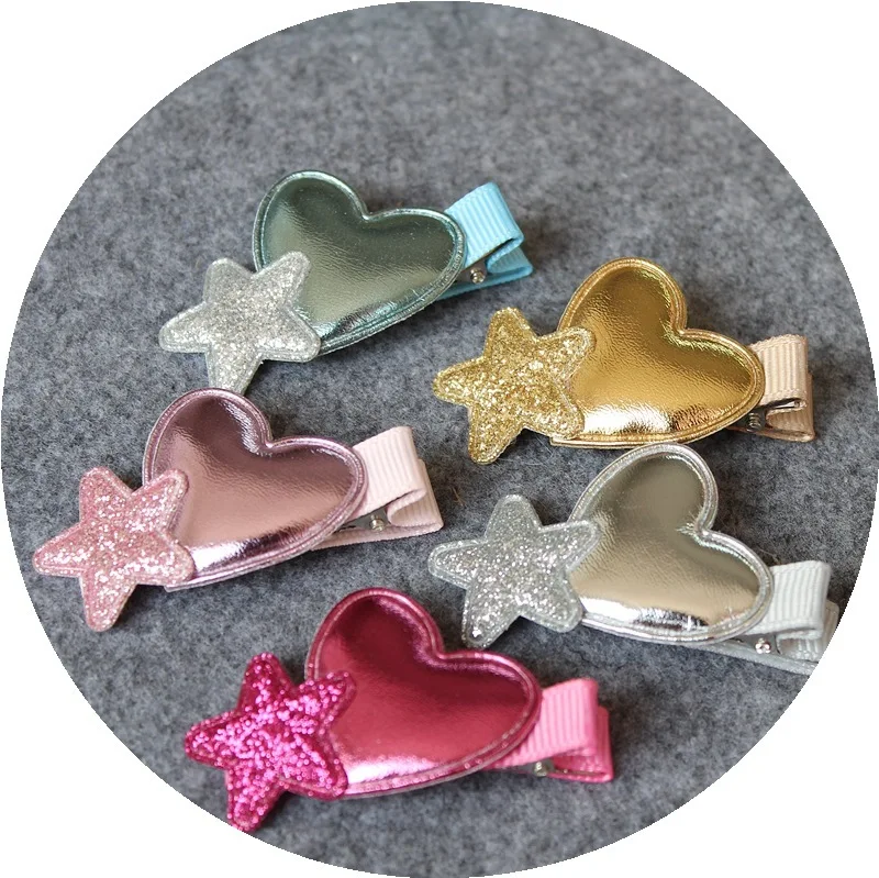 

New Shining Stars Heart-Shaped Fashion Kids Hair Clips Children Headwear Girls Hair Accessories Baby Hairpins Princess Barrette