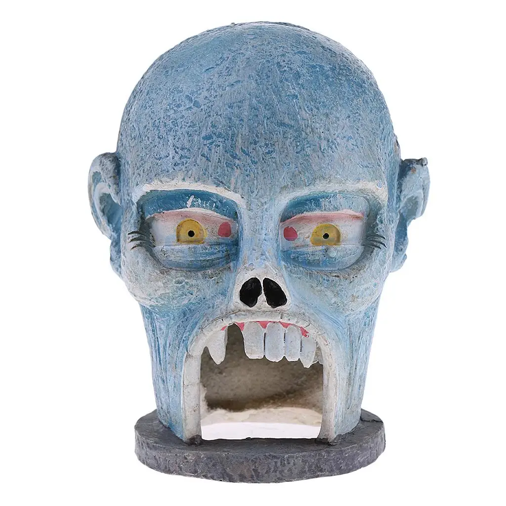 Blue Resin Action Figure Head Sculpt Skull Skeleton Model Monster Miniature for Sand Table Game DIY Parts Toys