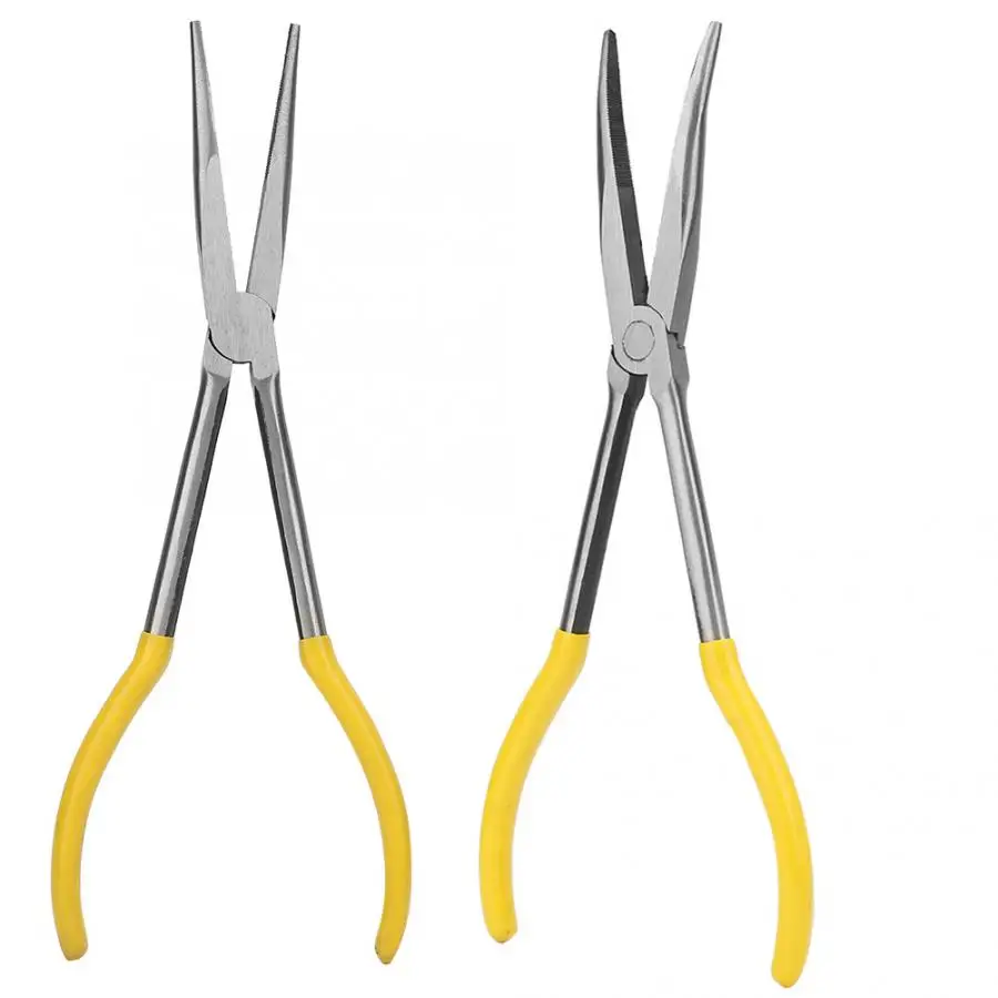 

Long Nose Pliers Professional Long Needle Nose Pliers Straight Bent Tip Cutter Wire Cutting Tool