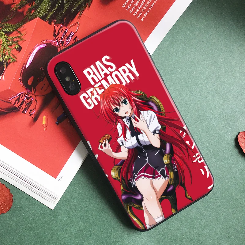 Rias Gremory средней школы DxD закаленное стекло Мягкий силиконовый чехол для телефона