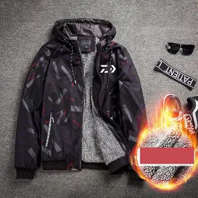 

2018 New Winter Fishing Jacket Outdoor Mountaineering Hooded Coat Windproof Men Jackets Fishing Sport Clothes