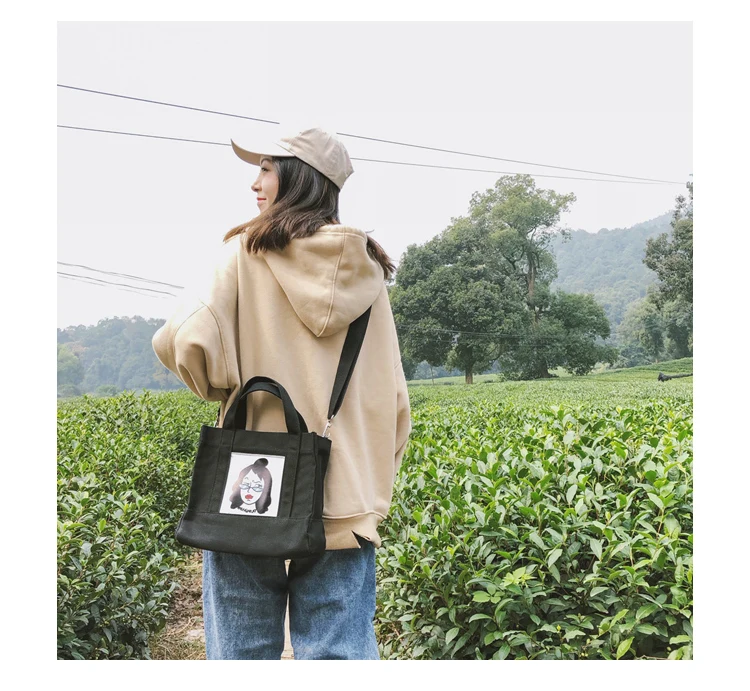 2018 Messenger Bags for Women Preppy Style Girls Ladies Canvas Shopping Travel Casual Totes Girls Zipper Shoulder Crossbody Bags_22