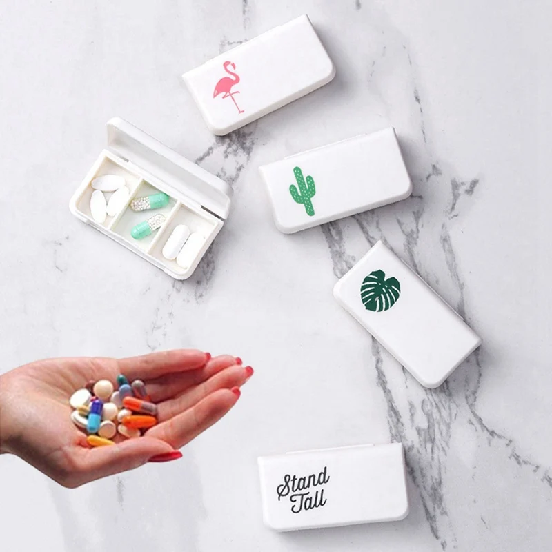 

Mini 3 Grid Pill Box Medicine Tablet Storage Dispenser Organiser Container Tool Portable first aid kit or Candy box
