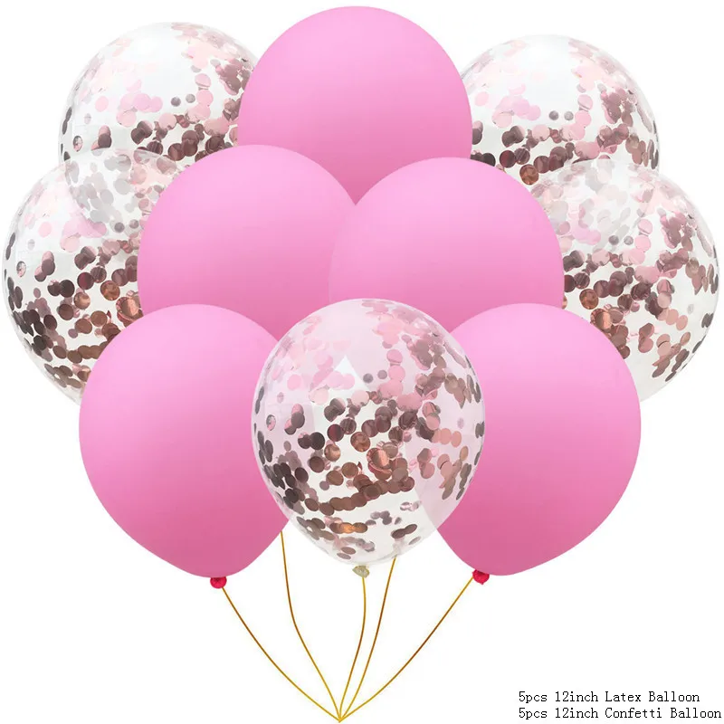 10 шт Смешанные 12 дюймовые конфетти шары розово-золотые латексные шары для украшения свадьбы День рождения Вечеринка Детский душ декоративные принадлежности