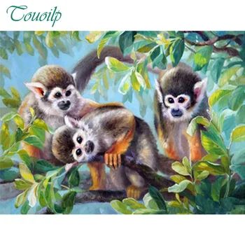 

Diamond Embroidery Monkeys Full Square round Drill Picture Of Rhinestone Home Decoration 5D DIY Diamond Painting Animals