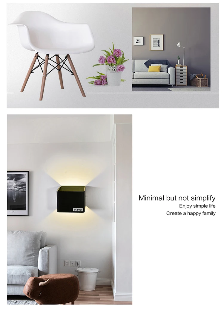 DE.SOUL Wall Lamp Modern Sconce Outdoor Black White AC Stairs Led Light bedside room bedroom LED Wall Light 04