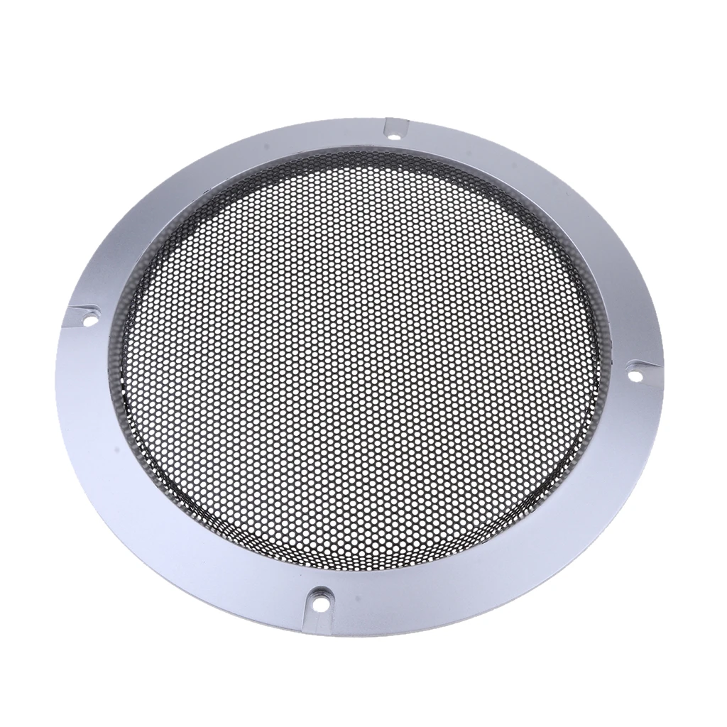 

6.5 Inch Speaker Grills Cover Case with 4 pcs Screws for Speaker Mounting Home Audio DIY -184mm Outer Diameter Silver