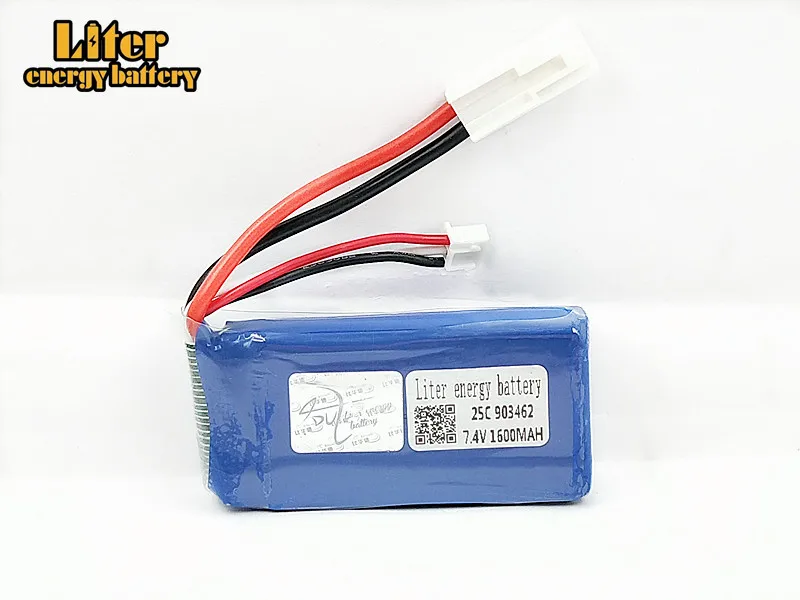 7,4 В 1600 мАч Lipo батарея для FT009 дистанционное управление лодка Speedboat FX067C 2S батарея 7,4 В 90346 25c