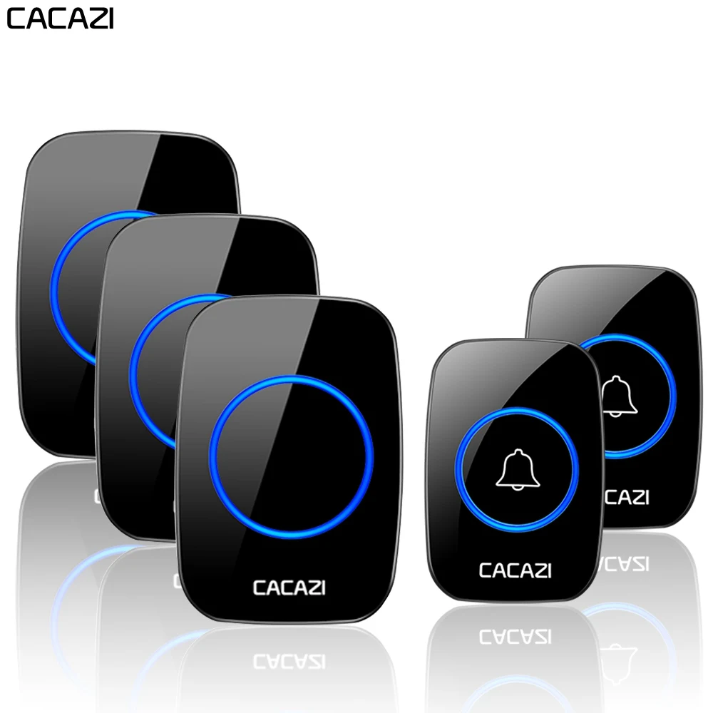 

CACAZI Waterproof Home Wireless Doorbell 1 2 Transmitter 1 2 3 Receiver US EU UK AU Plug Intelligent Wireless Calling Bell Chime