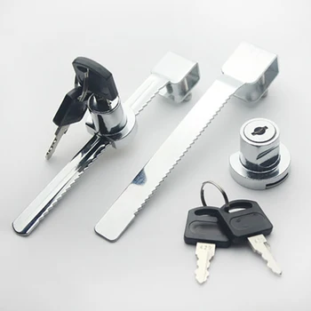 

1Pcs Zinc Alloy Showcase Sliding Glass Cabinet Display Sliding Glass Door Lock Push Door Only/Universal Key Open The Lock