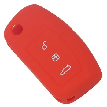 Keyforkess Cover in Silicone per Ford Fiesta Focus 2 Ecosport Kuga Escape Car Flip pieghevole chiave a distanza custodia 3 pulsanti - Jingyuqin Cover in Silicone per Ford Fiesta Focus 2 Ecosport Kuga Escape Car Flip pieghevole
