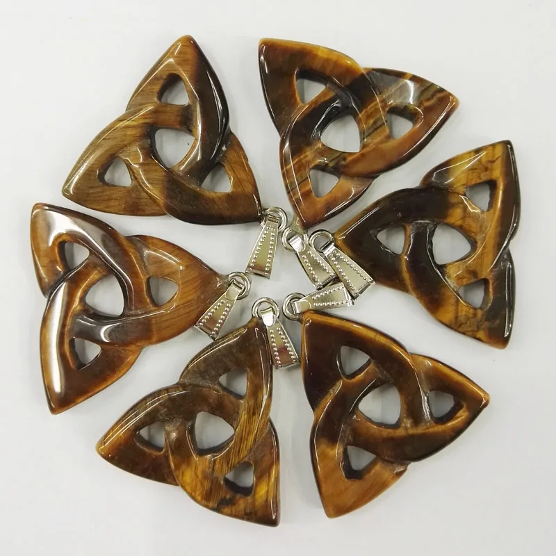 

Wholesale natural tiger eye stone hollow triangle 2016 fashion high quality charm pendants for jewelry making 8pcs/lot free