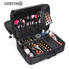 New 2017 High Quality Professional Empty Makeup Organizer Bolso Mujer Cosmetic Case Travel Large Capacity Storage Bag Suitcases