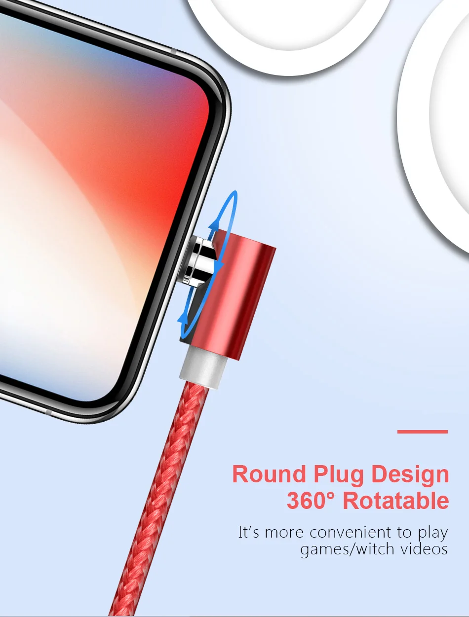 !ACCEZZ Elbow Magnetic USB Charging Cable Lighting For iPhone XS MAX XR Micro USB Type C For Xiaomi Samsung S9 S8 Magnet Cables (6)