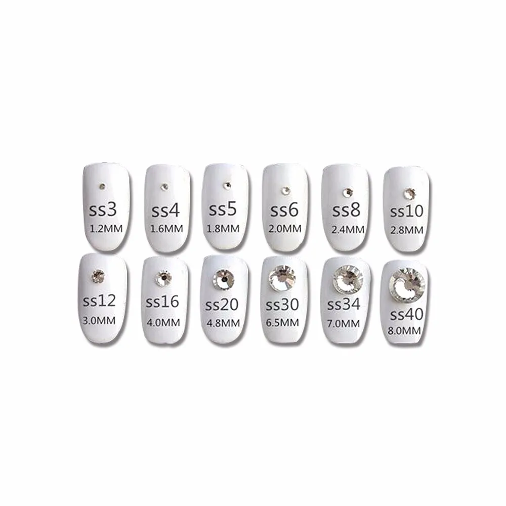 500 шт./упак. 3D украшения для ногтей, прозрачный кристалл клей советы нейл-арта Стразы для дизайна ногтей Декор Маникюр смешанные Размеры TR315