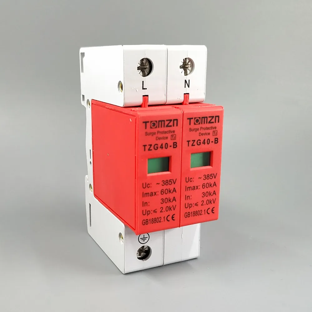 AC SPD 1P+N 30KA60KA D 385V House Surge Protector Protective Low