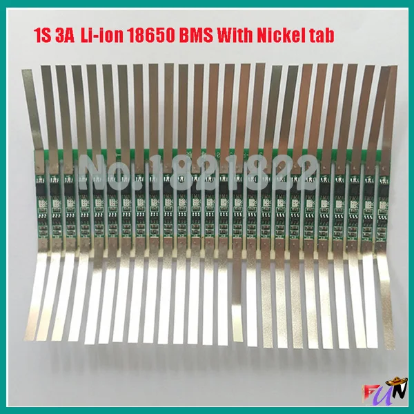 

4PCS/a lot 1S 3.7V 3A li-ion BMS PCM battery protection board pcm with nickel tab for 18650 lithium ion li battery
