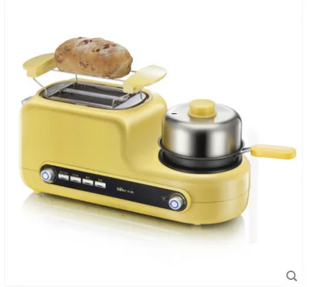 

3C home multi-functional Automatic toaster roast / fried / steamed / fried with non-stick pan /stainless steel steamer / bowl