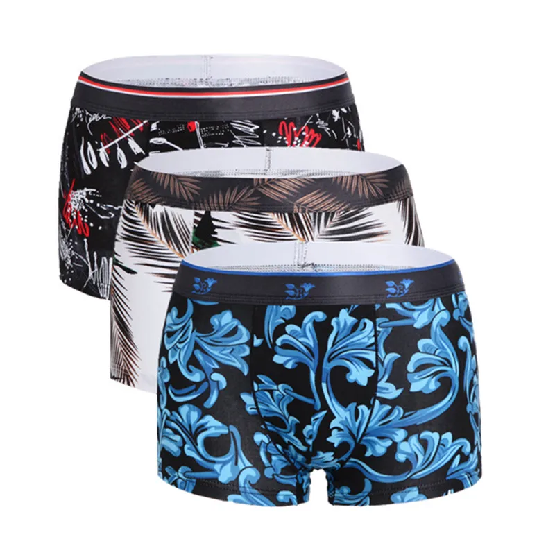 Новинка, фирменное Мужское нижнее белье, боксеры, хлопок, Homme Boxershorts, мужские боксеры, сексуальные мужские трусы с рисунком, высокое качество, 3XL, 1 шт