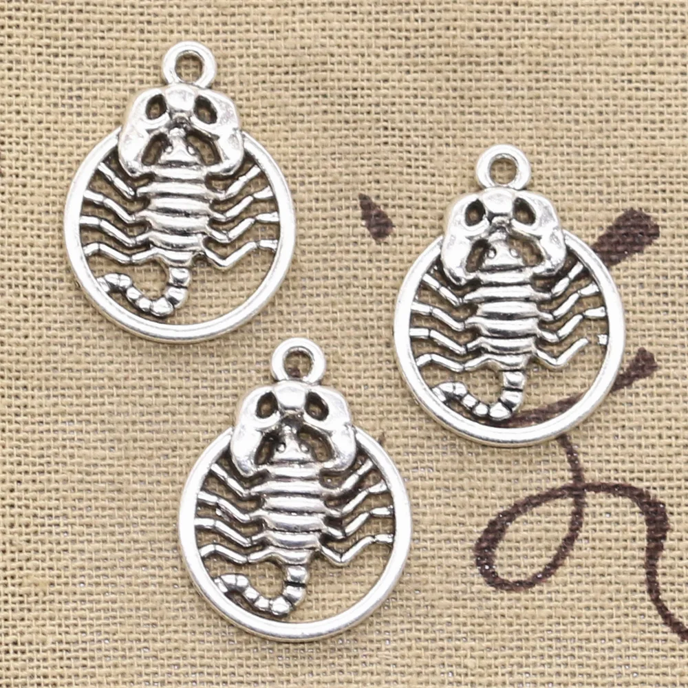 

6pcs Charms scorpion scorpio zodiac 26x19mm Antique Making pendant fit,Vintage Tibetan Silver,DIY bracelet necklace