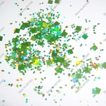 50 грамм x Смешанные Лазерные цвета(Блестящий Квадрат+ бриллиант+ шестигранник) блестка Spangles форма для DIY украшения ногтей и блестки для ногтей