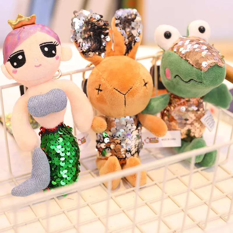 

1pc Lovely shiny key chain car key bag charm women deserve to act the role of plush toys accessories fashion accessories