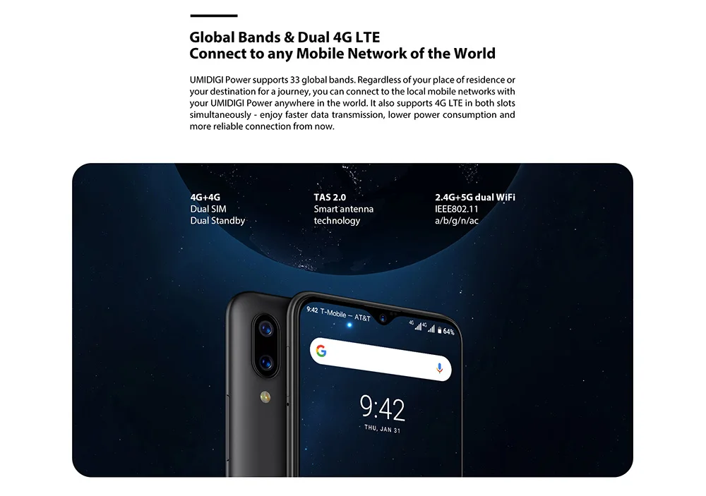 UMIDIGI POWER 4G Phablet 6,3 дюймов Android 9,0 Helio P35 Восьмиядерный 2,3 ГГц 4 Гб ОЗУ 64 Гб ПЗУ 16.0MP фронтальная камера 5150 мАч смартфон