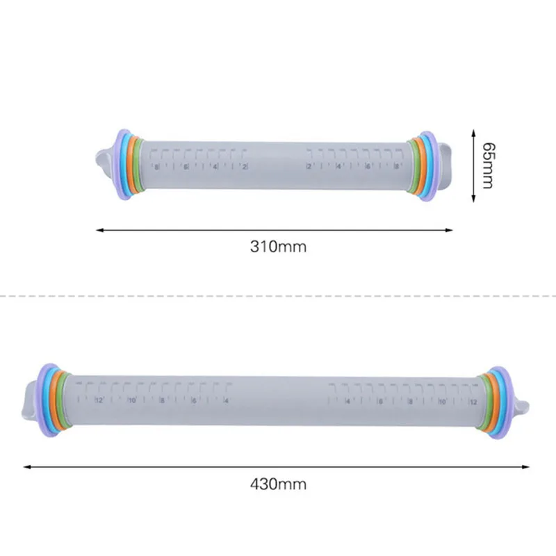 1 шт. многоцелевой для помадки, пирога, печенья роликовая Скалка регулируемого размера прочная силиконовая скалка для теста DIY Еда Кухня гаджет