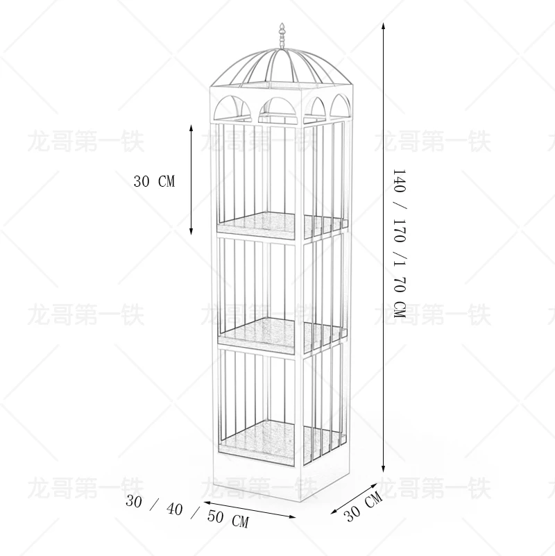Луи моды скандинавских железных птиц Клетка полка гостиной украшения дисплей Творческий цветок железного искусства пол