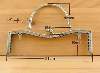 

bag purse frame metal frame sewing frame clasp with handle 21 cm nickel D43