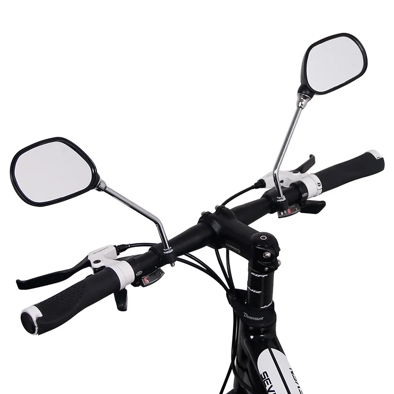 A Pair Bicycle Glass Mirror Rear View Mirrors Wide Range Back Sight Reflector Angle Adjustable Glass Mirrors Bike Mirror afbeelding