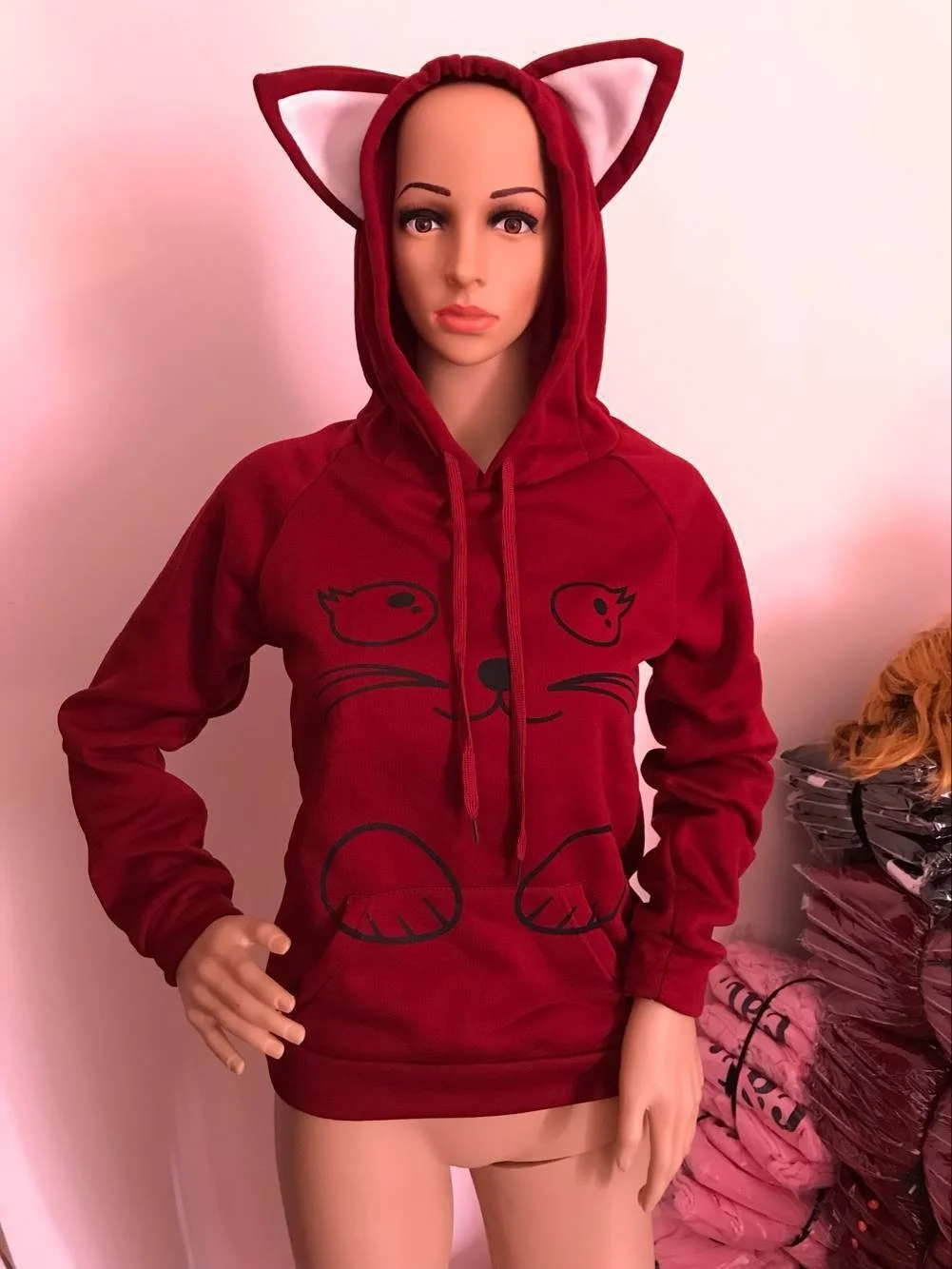 ZOGAA 2019 Solid Hooded Top Cute Cat print Hoodie Warm Womens top harajuku hoodie 3 Colors ZOGAA 2019 Solid Hooded Top Cute Cat print Hoodie Warm Womens top harajuku hoodie 3 Colors
