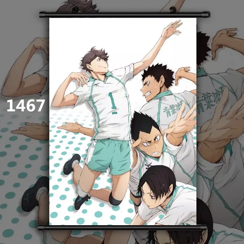 Haikyuu Shoyo Tooru Koushi Wakatoshi Ryunosuke Аниме Манга настенный плакат свиток E - Цвет: 1467