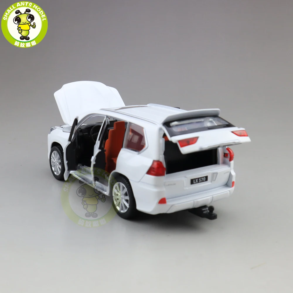 1/32 JACKIEKIM LX570 SUV литая под давлением Модель автомобиля игрушки для детей звуковое освещение вытяжной автомобиль подарок для мальчиков и девочек