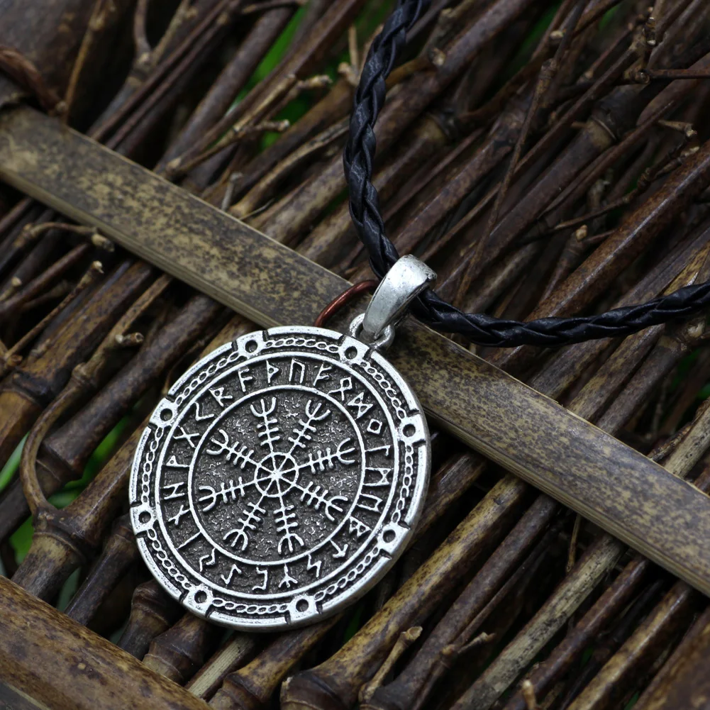 Мужской викинг один символ Рунический амулет узел Vegvisir ожерелье подвеска с