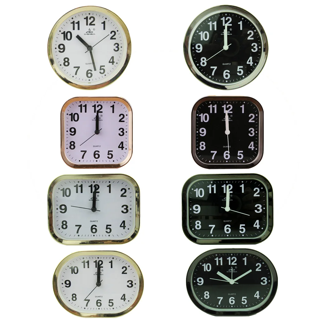 Modern Multi Shaped Portable Desk Clock Alarm Clock Quartz Gold Frame Decor Home Office Study
